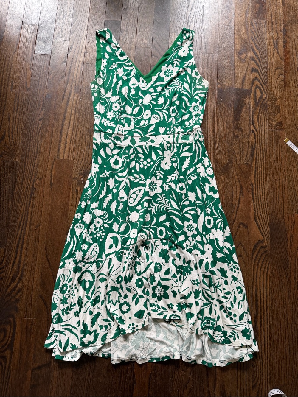 Boden Eliza Green and White Floral Midi Dress - Picture 3 of 8